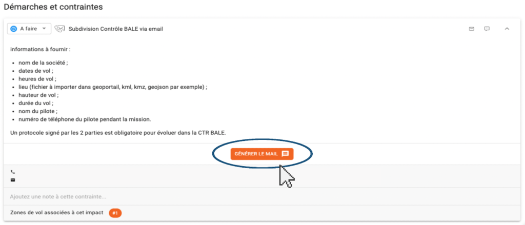 Bouton Messagerie "générer le mail"