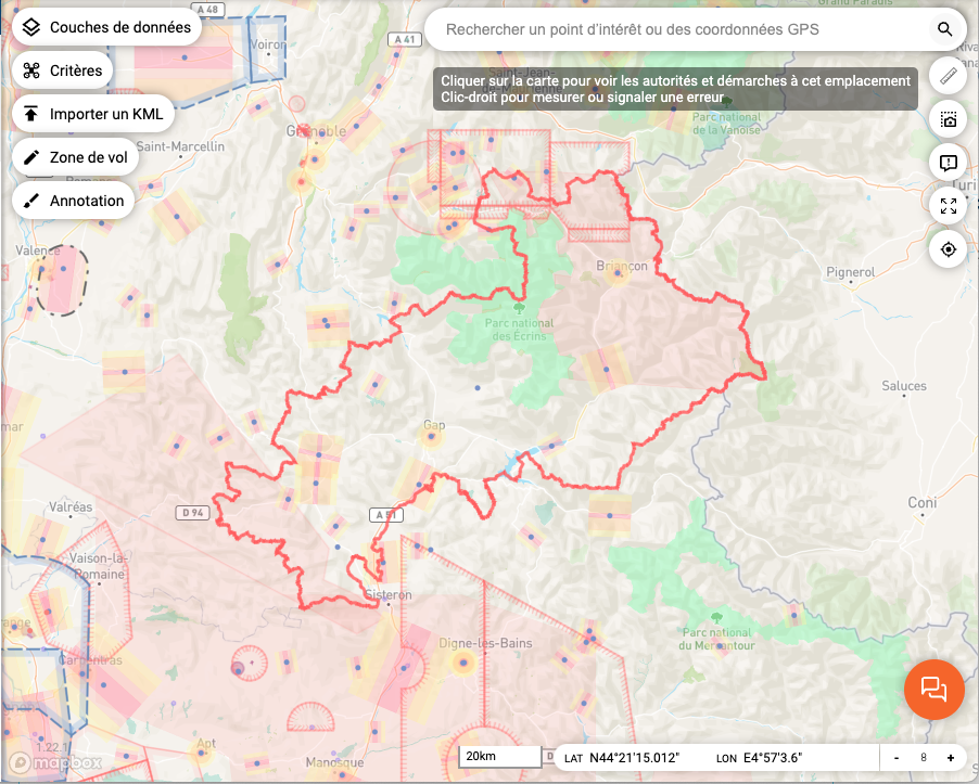 zone temporaire département 05