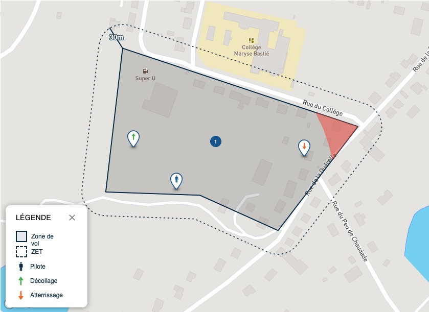 Présentation globale de la fonction zone d'exclusion des tiers sur DroneKeeper