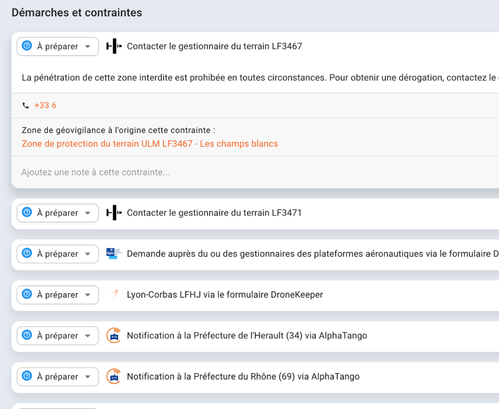 contact gestionnaires de zone dronekeeper